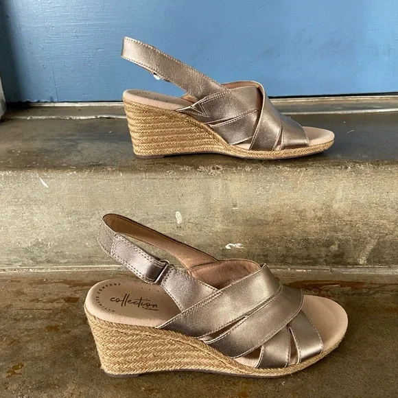 Clarks pewter wedge sandals - Lafley Krissy - Picture 2 of 7